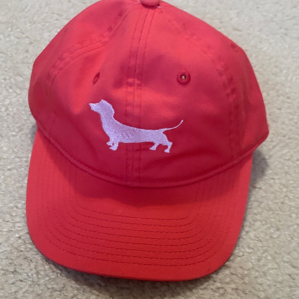 Seaside dachshund hat- watermelon color
